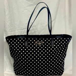 Kate Spade Purse/Tote Bag Black Polkadots